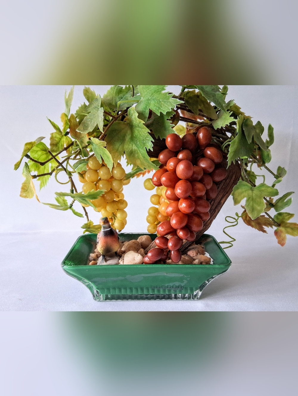 Mid Century Faux Bonsai Tree Sculture in Glass
